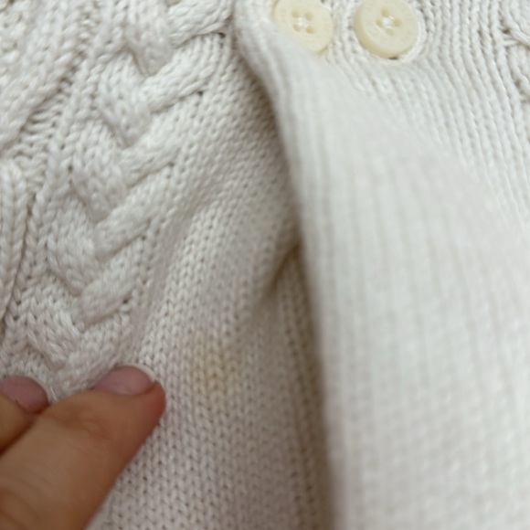 JANIE AND JACK IVORY CABLE-KNIT SWEATER - Picture 4 of 4